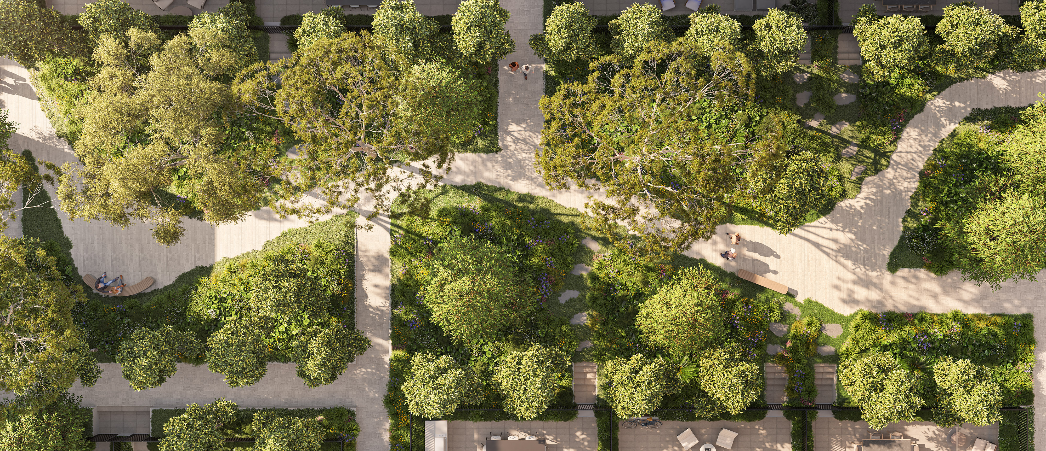 A staggering 40 per cent of the Scotch Hill Gardens site has been reserved for living gardens. Photo: Flood Studio